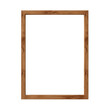© niloo - Modern brown natural wood frame isolated on transparent background. Thin portrait vertical rectangle wooden frame mock up for poster, photo, image, picture, wall art mockup. generative ai