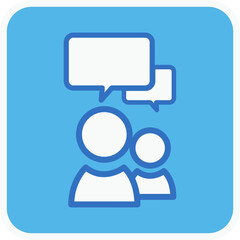 Wall Mural - conversation flat icon in square.