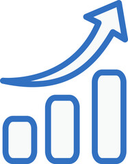 Wall Mural - increase graph icon line design, monoline icons.