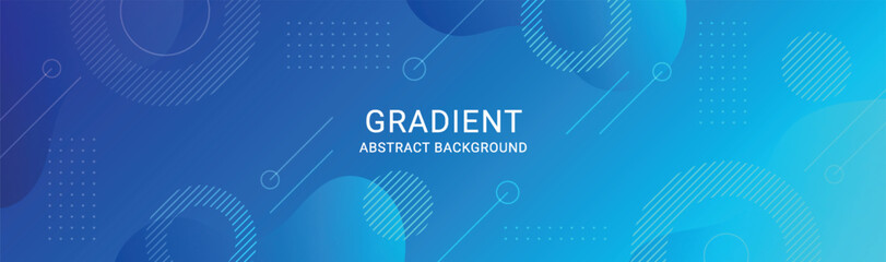 Blue gradient abstract background with geometric shape.