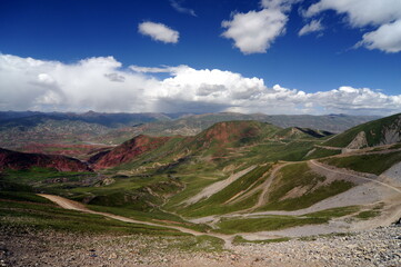 The mountainous terrain of the northwestern part of the Northeastern Transverse Mountain Range in Tibet - Dingqing