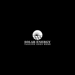 Canvas Print - Sun solar energy logo design template isolated on dark background