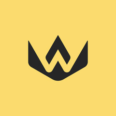 Fototapete - simple modern letter W crown arrow logo