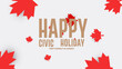 © black - Happy Civic Holiday. Canada Festival concept. Web banner and Poster with a white background design vector.