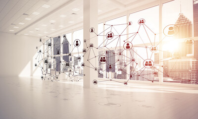 Wall Mural - Networking and wireless connection as concept for effective modern business