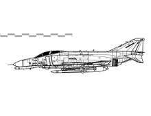 McDonnell Douglas F-4G Wild Weasel V. Vector Drawing Of Aircraft For Suppression Enemy Air Defenses. Side View. Image For Illustration And Infographics.