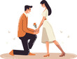 © toonsteb - Hand Drawn man proposes to woman in flat style