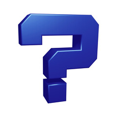Poster - Blue question mark or icon design in 3d rendering 