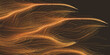 © bagotaj - Dark Brown Moving, Flowing, Stream of Particles in Curving, Wavy Lines - Digitally Generated Dark Futuristic Abstract 3D Geometric Background Design, Generative Art in Editable Vector Format
