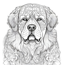 Mandala_Saint_Bernard Dog Art Vector