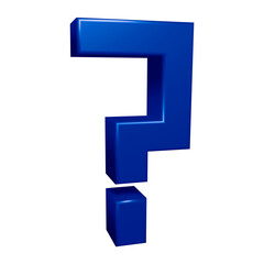 Poster - Blue question mark or icon design in 3d rendering