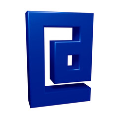 Poster - blue email or at symbol design in 3d rendering