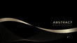 © colonyro - Vector abstract background, line art gold. Minimal, elegance on black background . Vector template
