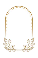 Wall Mural - Vector vertical arch shape dotted frame with floral decoration