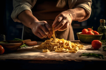 ingredients for preparing pasta penne spaghetti	
