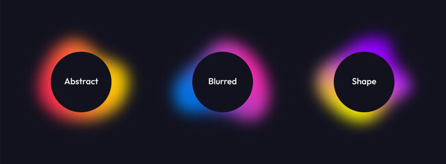 Leinwandbilder - Abstract blurred shapes. Blurred liquid shapes in gradient vibrant colors. Glowing round shapes with blurred edges. Vector