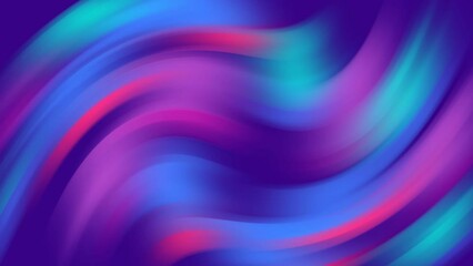 Wall Mural - Abstract color gradient background with liquid style waves featured violet and blue. Seamless looping video.