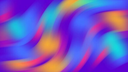 Wall Mural - Abstract color gradient background with liquid style waves featured violet and blue. Seamless looping video.