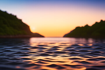 Wall Mural - sunset in the sea created using ai generative technology