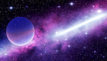 Wall Mural - Space scene with planets, stars and galaxies