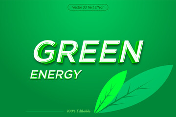green energy 3d editable text effect style