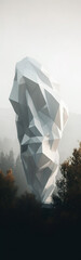 Canvas Print - Modern three-dimensional modeling sculpture, on the natural mountains