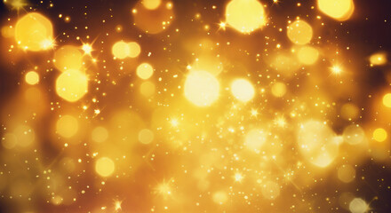 Festive abstract background with bokeh defocused lights and stars.Christmas background.Happy New Year and Merry Christmas.Generative AI,
