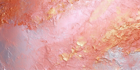 Rose Gold, Copper and Gold Acrylic Oil Paint Texture Metallic Background. Generative AI.