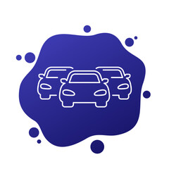 Poster - car fleet line icon, vector