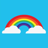 Fototapeta Tęcza - rainbow with cloud icon