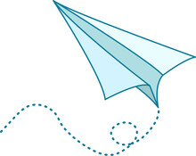 Arigami Plane Blue. Aircraft Set. Arigami .illustration, Png, Jpg, No Background And White Background, Photo, Vector, Isolated.