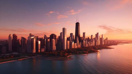 Wall Mural - Contemplate the serenity of chicago's waterside views
