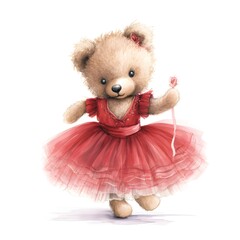 Wall Mural - Discover the wonder of a colorful ballerina teddy bear