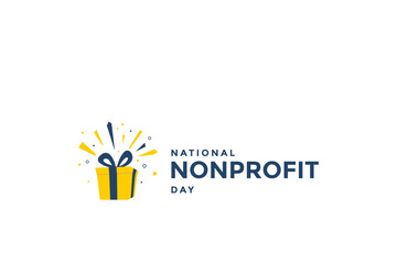 Wall Mural - national nonprofit day with blue and yellow gift boxes