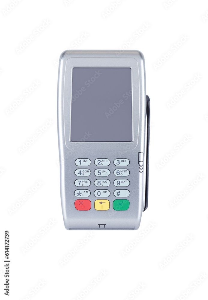 Banking POS machine isolated on white