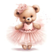 Embrace The Playful Elegance Of A Ballerina Teddy Bear Clipart