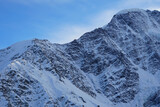 Fototapeta Kwiaty - View of the glacier and mountain peaks in the Caucasus