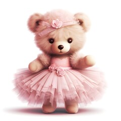 Wall Mural - Let the vibrant ballerina teddy bear spark joy in your designs