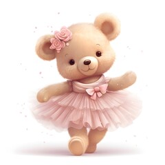 Sticker - Enter a world of joy and cuteness with ballerina teddy bear clipart