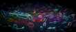macro view of bacteria, microbial world, bacteria diversity, microscopic organisms, microbiology, bacterial cells, microbial structures, microscopic view, Colorful view of bacteria, Generative AI