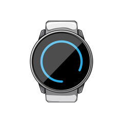 Wall Mural - hand smart watch cartoon. clock wearable, wrist modern hand smart watch sign. isolated symbol vector illustration