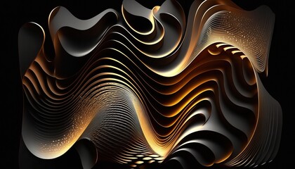 Wall Mural - Abstract Black and Gold Wave Background
AI-Generated