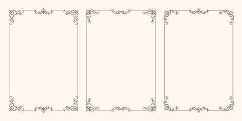 Wall Mural - Set of vector frames with beautiful corners