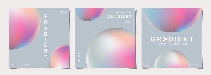 Set of creative covers or posters concept in modern minimal style for corporate identity, branding, social media advertising, promo. Minimalist cover design template with dynamic fluid gradient.