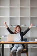 © wichayada - Excited female feeling euphoric celebrating online win success achievement result, young woman happy about good email news, motivated by great offer or new opportunity, passed exam, got a job