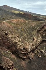 Poster - Solidified lava and old craters on the slope of the active volcano Etna, Italy