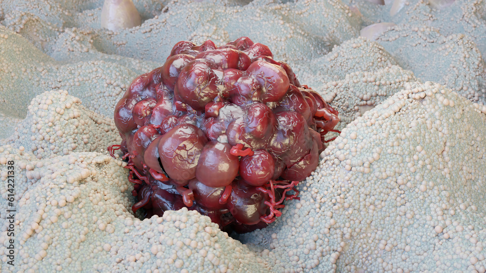O Cancer Cancer cell growth uncontrollably over tissue, Tumor infection cells ...