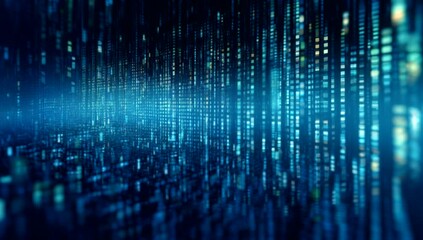 blue digital binary data, digital and technology concept