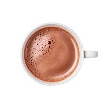Chocolate Cup Isolated On Transparent Background, Hot Beverage, Top View, PNG,