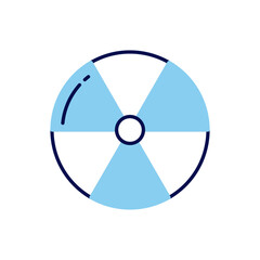 Radioactive related vector line icon. Isolated on white background. Vector illustration. Editable stroke